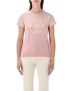 Valentino Garavani Panther Lady Cotton T-Shirt Tshirt - Pink