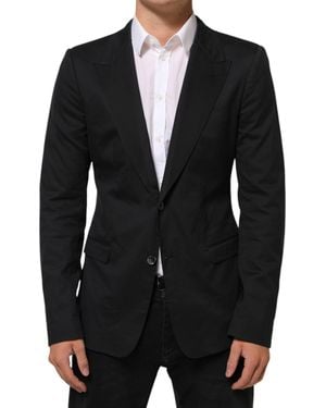 Dolce & Gabbana Cotton 2 Buttons Suit Jacket Blazer Co+04+Pa+Se - Black