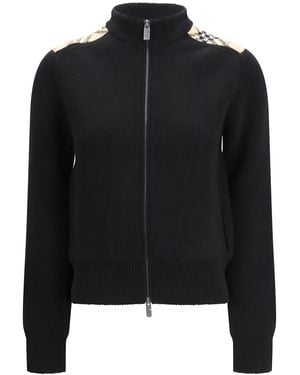 Burberry Cashmere And Wool Cardigan - Black