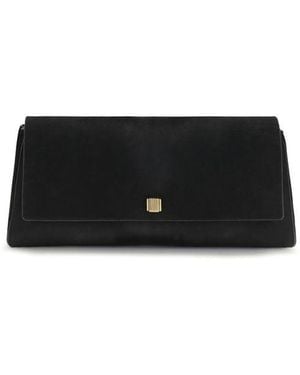 KHAITE Calf Leather Bos Taurus Clutch Bag - Black