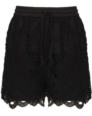Pinko Macramé Openwork Shorts - Black