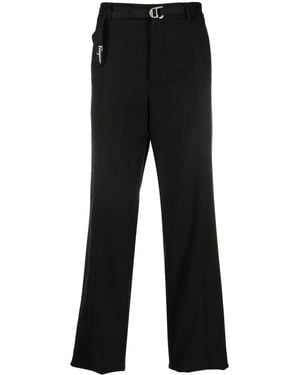 Ferragamo Straight-Leg Belted Trousers - Black