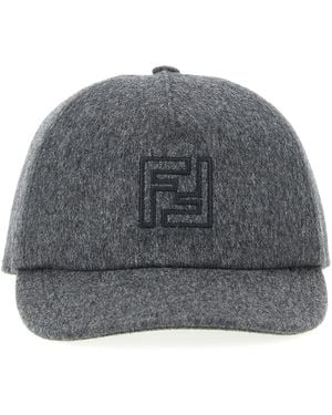 Fendi Wool And Cashmere Mélange Beanie - Gray