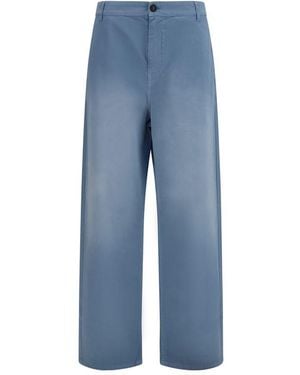 Miu Miu Blue Cotton Casual Trousers