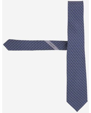 Ferragamo Tie Silk Ties & Bow - Blue
