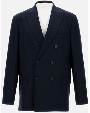 Fay Double-Breasted Jacket - Blue
