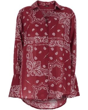 VENUJA Shirt With Classic Collar And All-Over Print - Red
