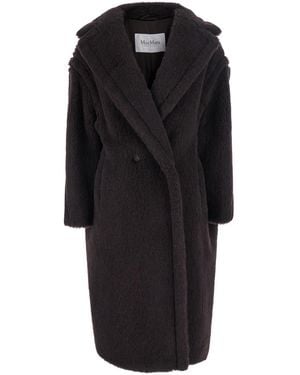 Max Mara Coat Ted Girl Alpaca And Wool - Black