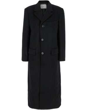 DUNST 2-Way 3 Button Cashmere Coat - Black