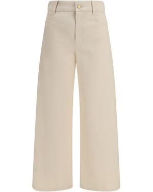 Max Mara Zarina Pants With Five-Pocket Design Cotton; Elastane - Natural