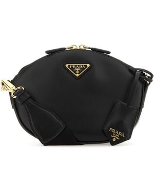 Prada Prada Nappa Leather With Triangle Logo Crossbody Bag - Black