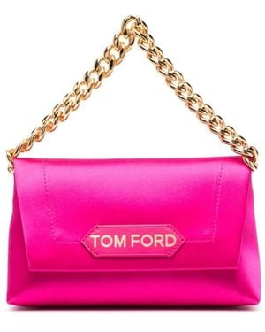 Tom Ford Mini Chain Satin Shoulder Bag - Pink