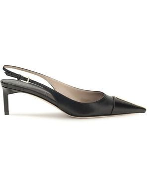 Tom Ford Calf Leather Bos Taurus Mid Heel Pumps - Black