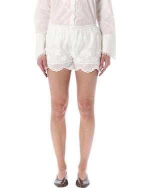 THE GARMENT Fleur Embroidered Shorts - White