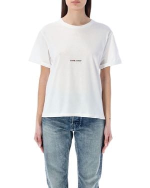 Saint Laurent Boyfriend T-Shirt With Logo - White