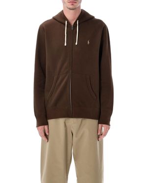 Polo Ralph Lauren Cotton-Blend Zip Hoodie - Brown