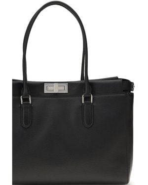 Fendi Tote Bag Peekaboo Calfskin Calf Leather - Black