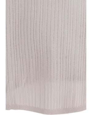 Allude Sweater Rib-Knit Crewneck Cashmere (Capra Hircus) - Gray