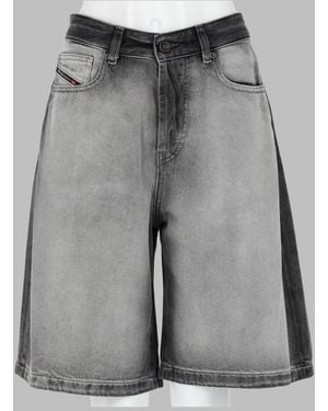 DIESEL Denim Shorts Skeleton Cotton - Gray