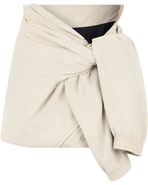 Balenciaga Short Skirt With Side Knot Polyester - Natural