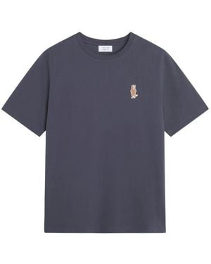 Maison Kitsuné Dressed Fox Cotton T-Shirt - Blue