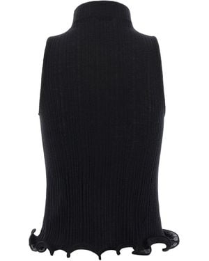 Fendi Wool Turtle-Neck Top - Black