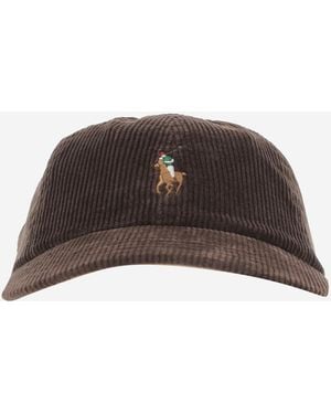 Polo Ralph Lauren Baseball Cap Stretch Cotton Corduroy Hat - Brown