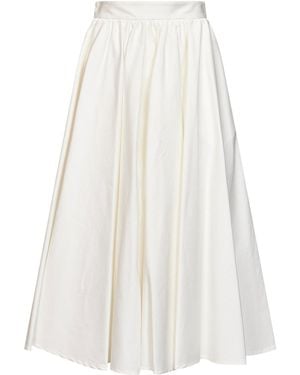 Blanca Vita Midi Skirt Golia Stretch Poplin Cotton - White