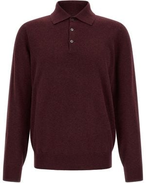 Brunello Cucinelli Cashmere Polo Shirt - Red