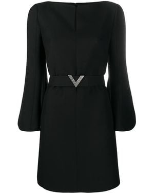 Valentino V Belt Dress - Black
