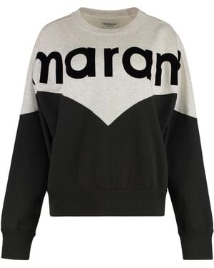 Isabel Marant Houston Cotton-Blend Crewneck Sweatshirt Sweatshirts - Black