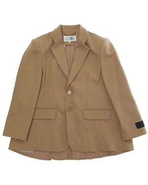 MM6 by Maison Margiela Jacket Wool Blazers - Natural