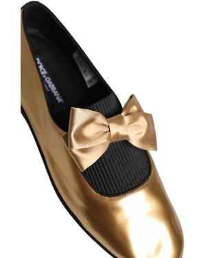 Dolce & Gabbana Leather Flats Loafers Shoes - Black