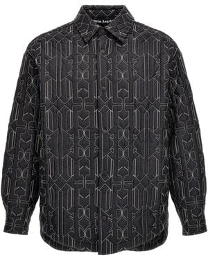 Palm Angels All Monogram Quilted Dover Jacket - Grey