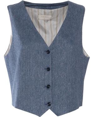 Circolo 1901 Linen And Cotton Vest - Blue