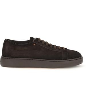 Santoni Suede Trainers - White