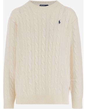 Polo Ralph Lauren Wool And Cashmere Logo Sweater - Natural