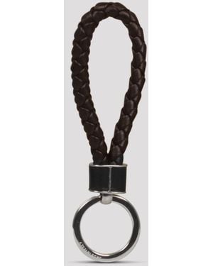 Bottega Veneta Intreccio Keyring - White