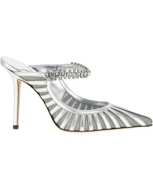 Jimmy Choo Bing 65 Mesh & Leather Mule - White