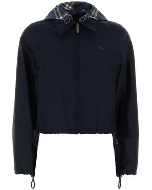 Burberry Dark Stretch Nylon Newcott Jacket - Blue