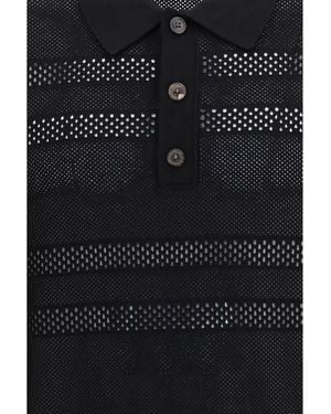 Dries Van Noten Polo Shirt Mesh Viscose - Black