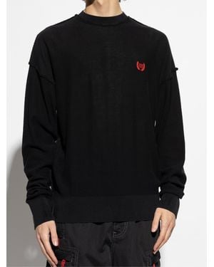 Balenciaga Bb Monogram Logo Oversize Jumper Clothing Knitwear - Black