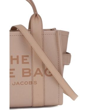 Marc Jacobs Marc Jacobs Printed Monogram Grained Calf Leather Tote Bag - Natural