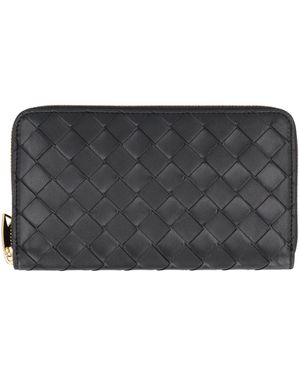 Bottega Veneta Leather Zip-Around Wallet For - Grey