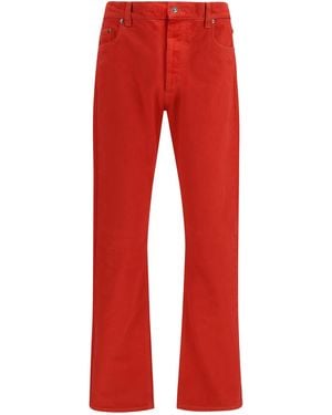 Versace Straight-Leg Cotton Denim Jeans - Red