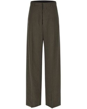Balenciaga Plaid Lyocell Pants - Green