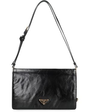 Prada Shoulder Bag Calf Leather - Black
