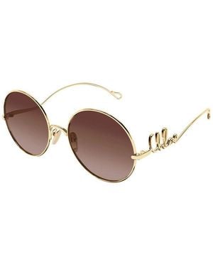 Chloé Chloe Sunglasses Metal Eyewear - Brown