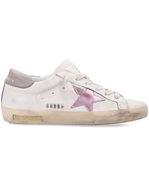 Golden Goose Super-Star Nappa Trainers With Metallic Star - Pink