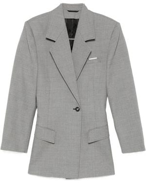 The Attico Wool Blend Single-Breasted Jacket - Grey
